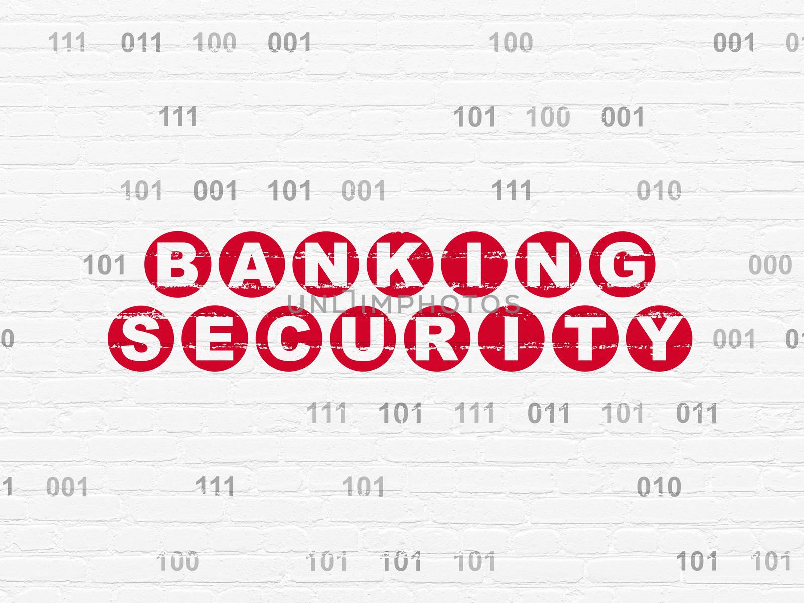 Safety concept: Banking Security on wall background by maxkabakov