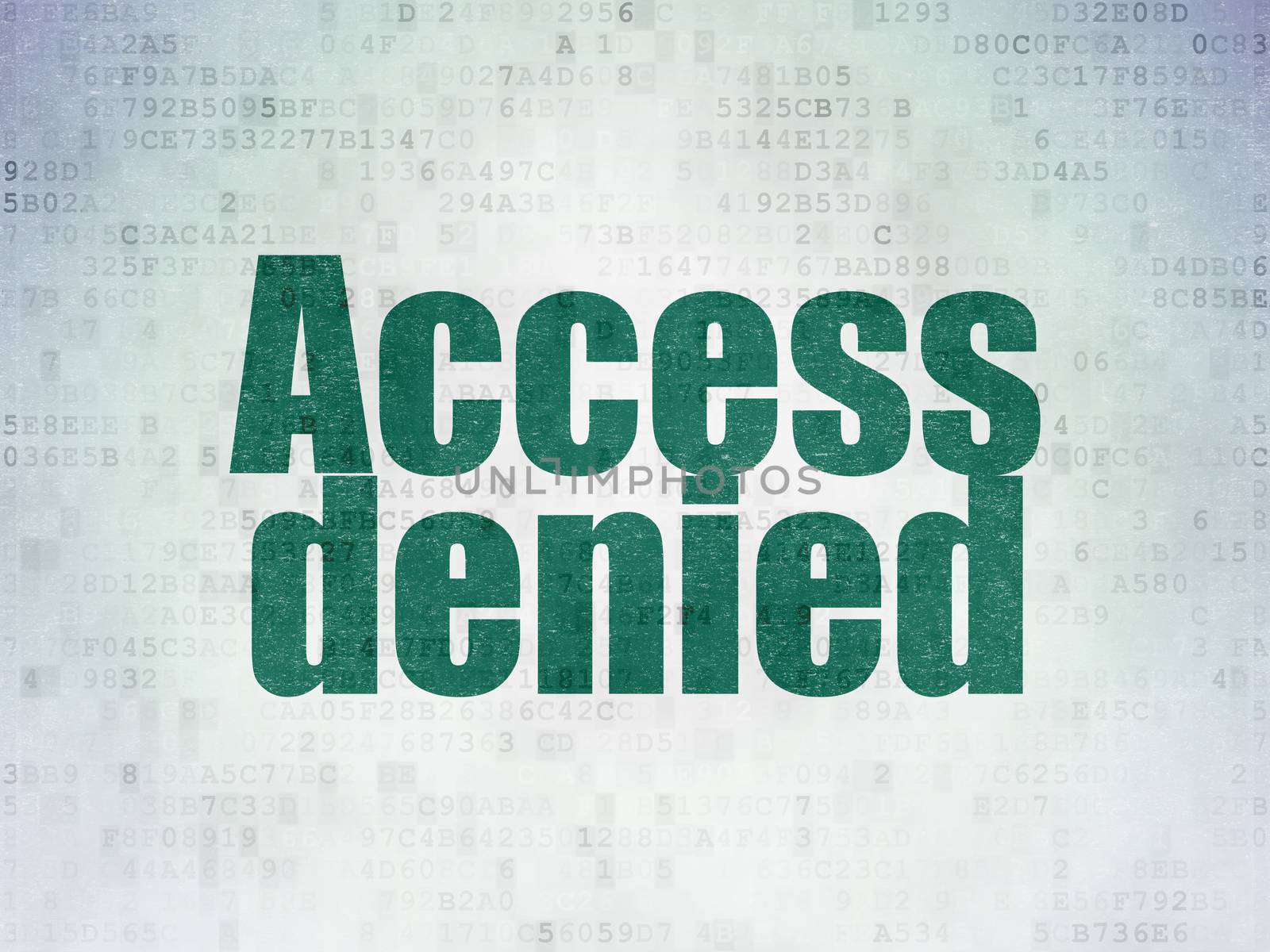 Privacy concept: Painted green word Access Denied on Digital Data Paper background