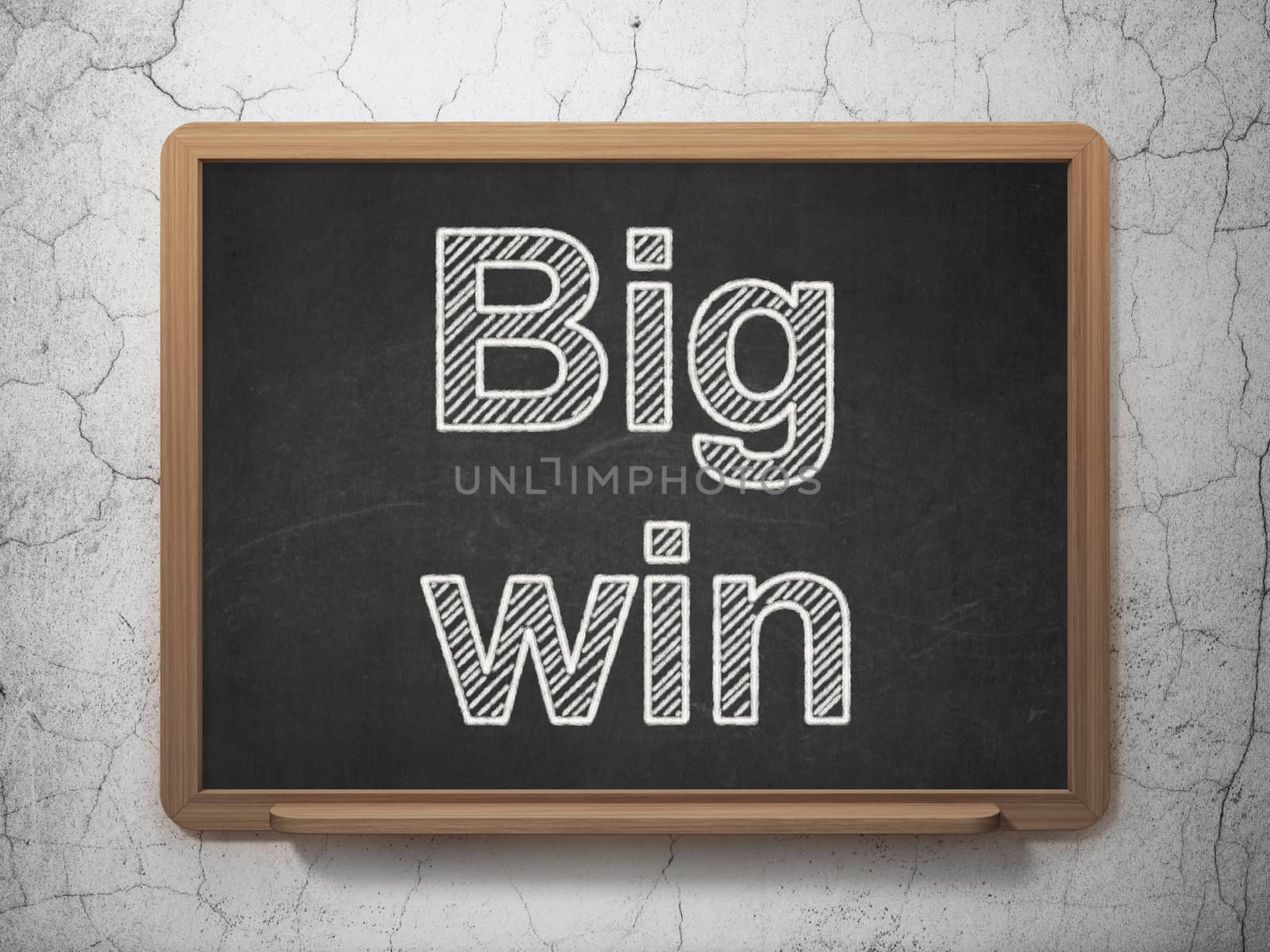 Finance concept: text Big Win on Black chalkboard on grunge wall background, 3D rendering