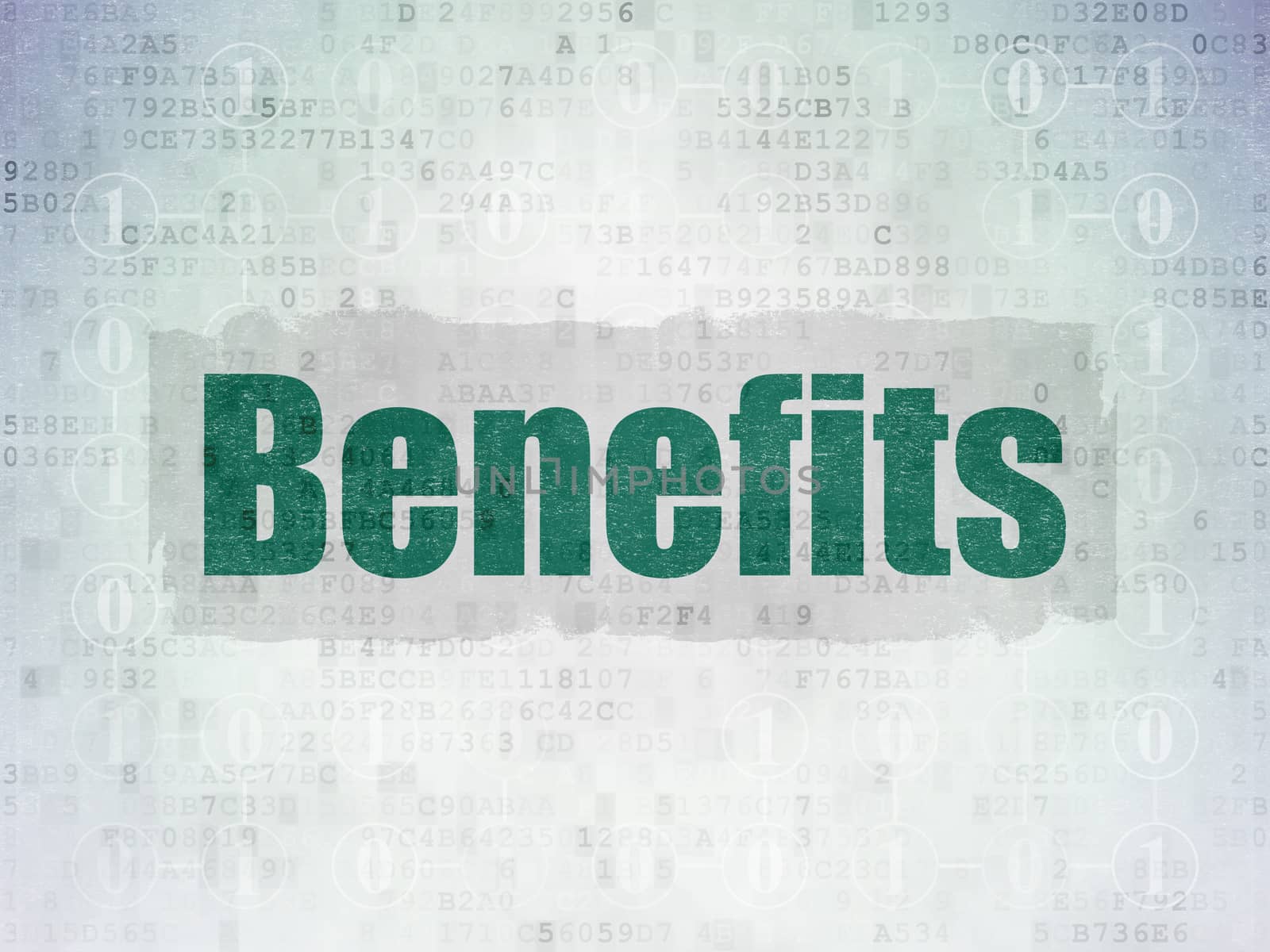 Finance concept: Benefits on Digital Data Paper background by maxkabakov