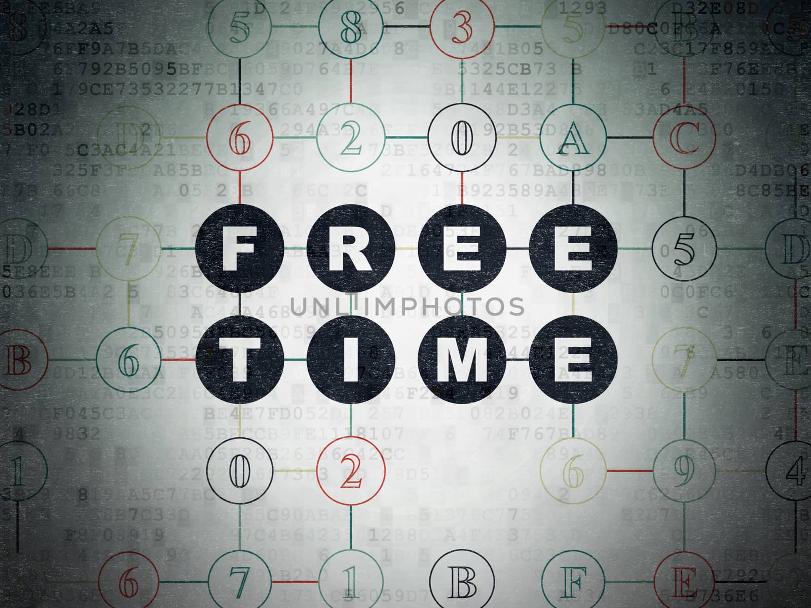 Timeline concept: Free Time on Digital Data Paper background by maxkabakov