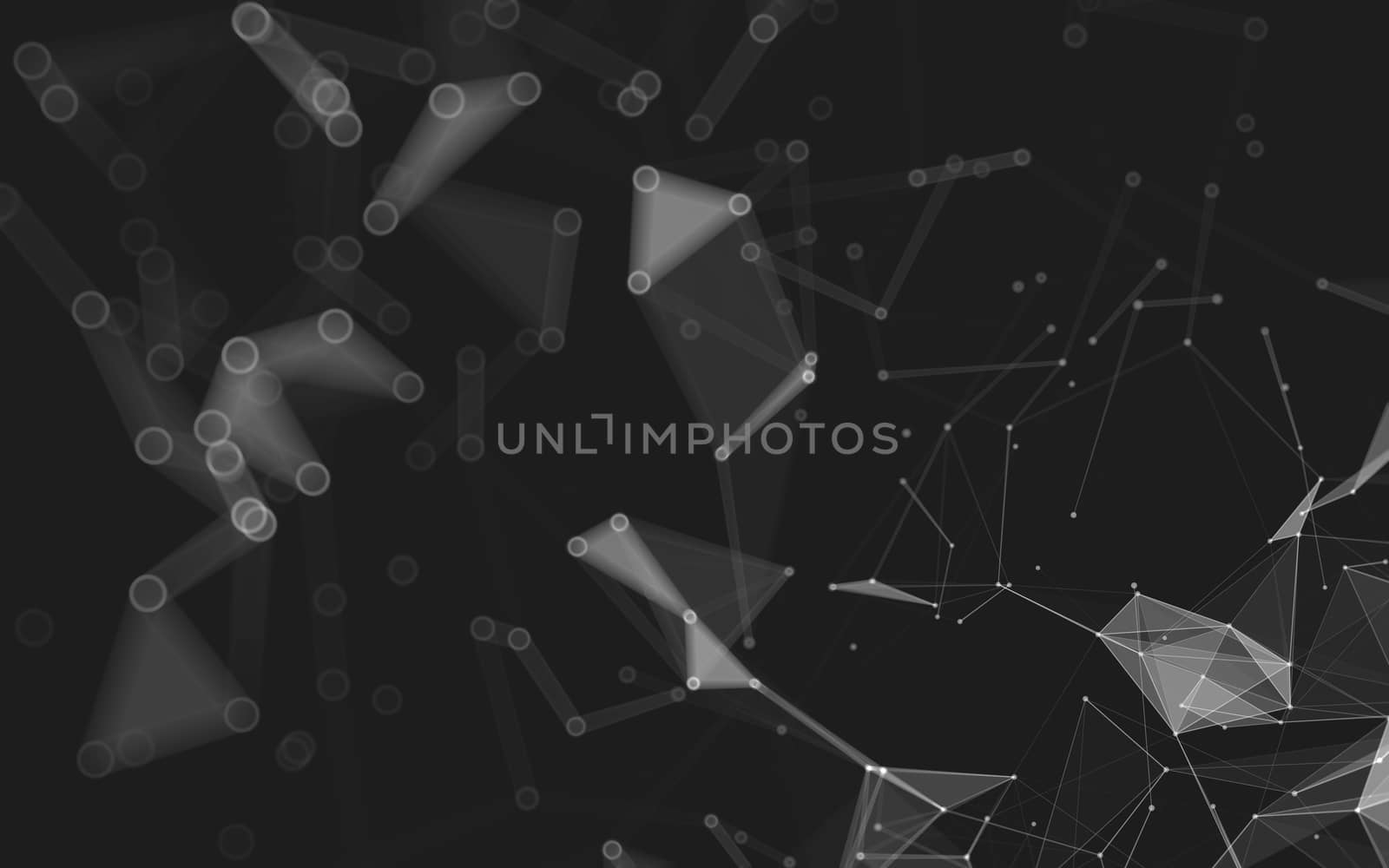 Abstract polygonal space low poly dark background, 3d rendering by teerawit