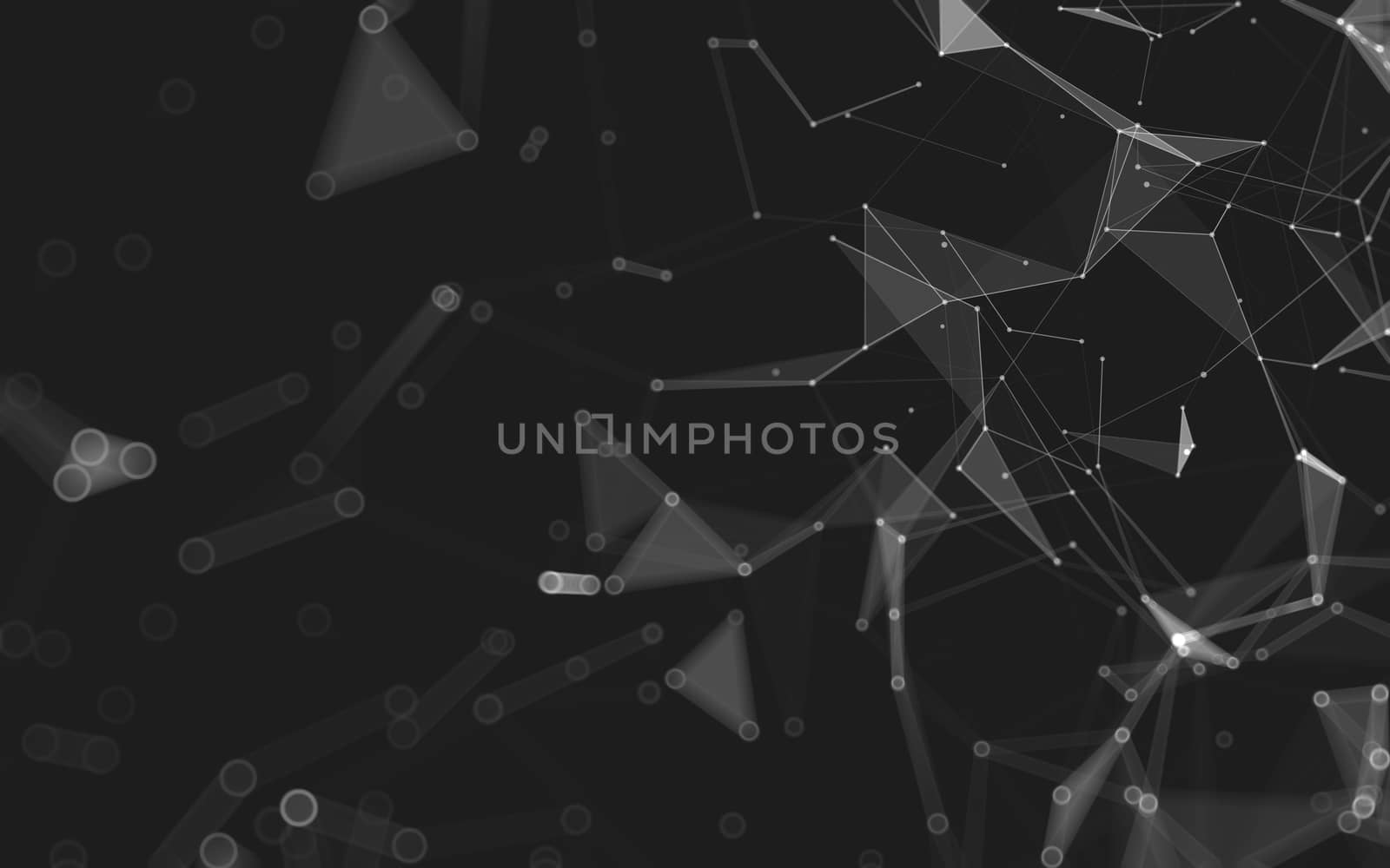 Abstract polygonal space low poly dark background, 3d rendering by teerawit