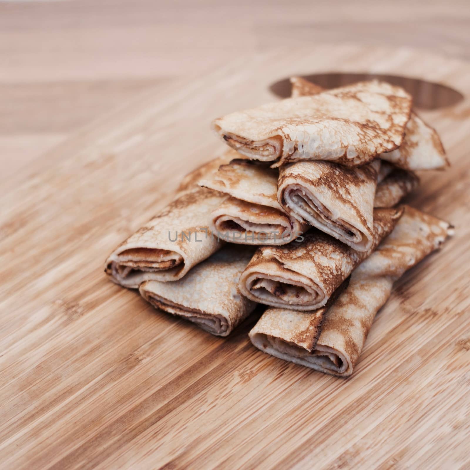 Tasty and delicious pancakes in the kitchen. Cooking concept.