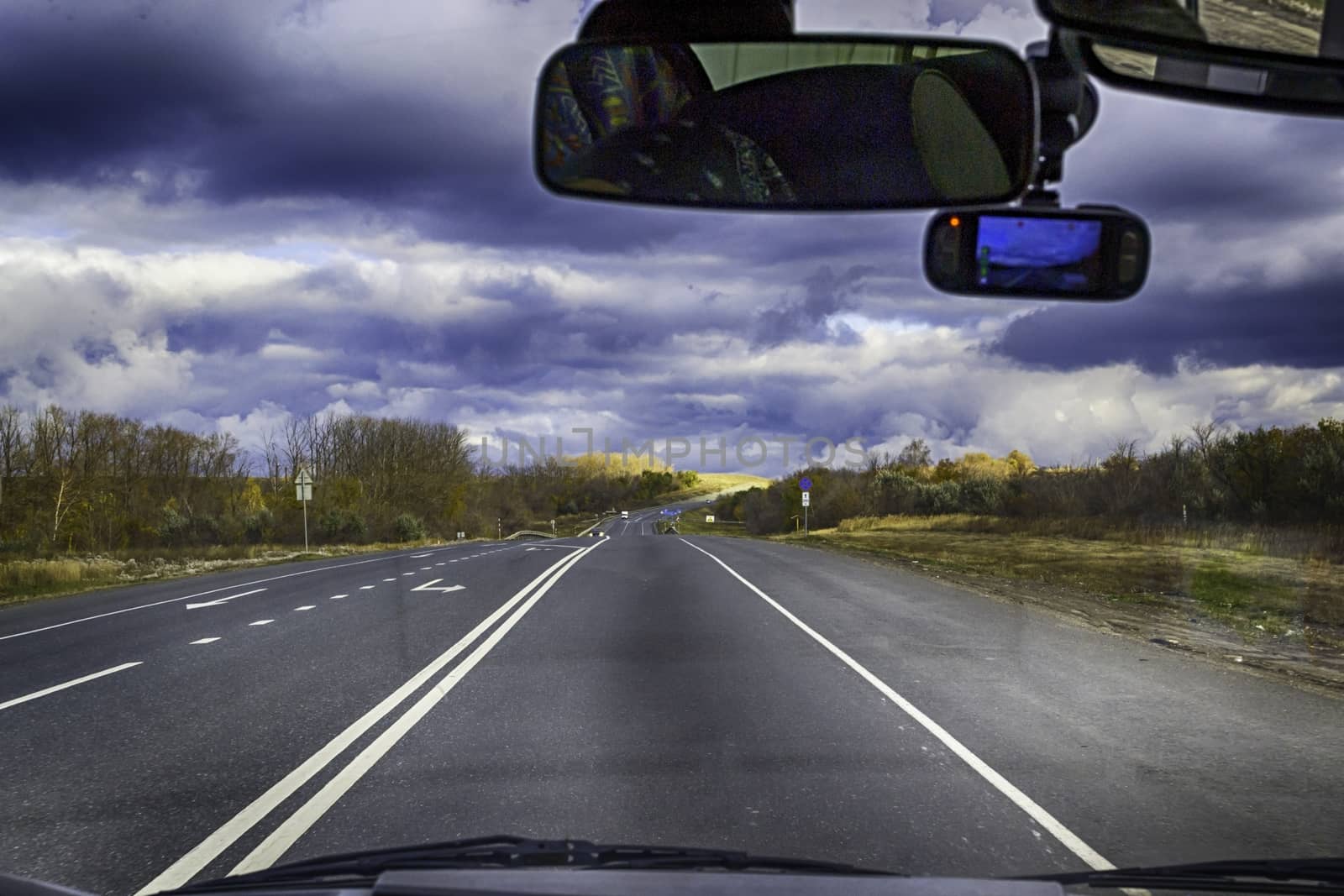 the road look into the distance travel in Russia