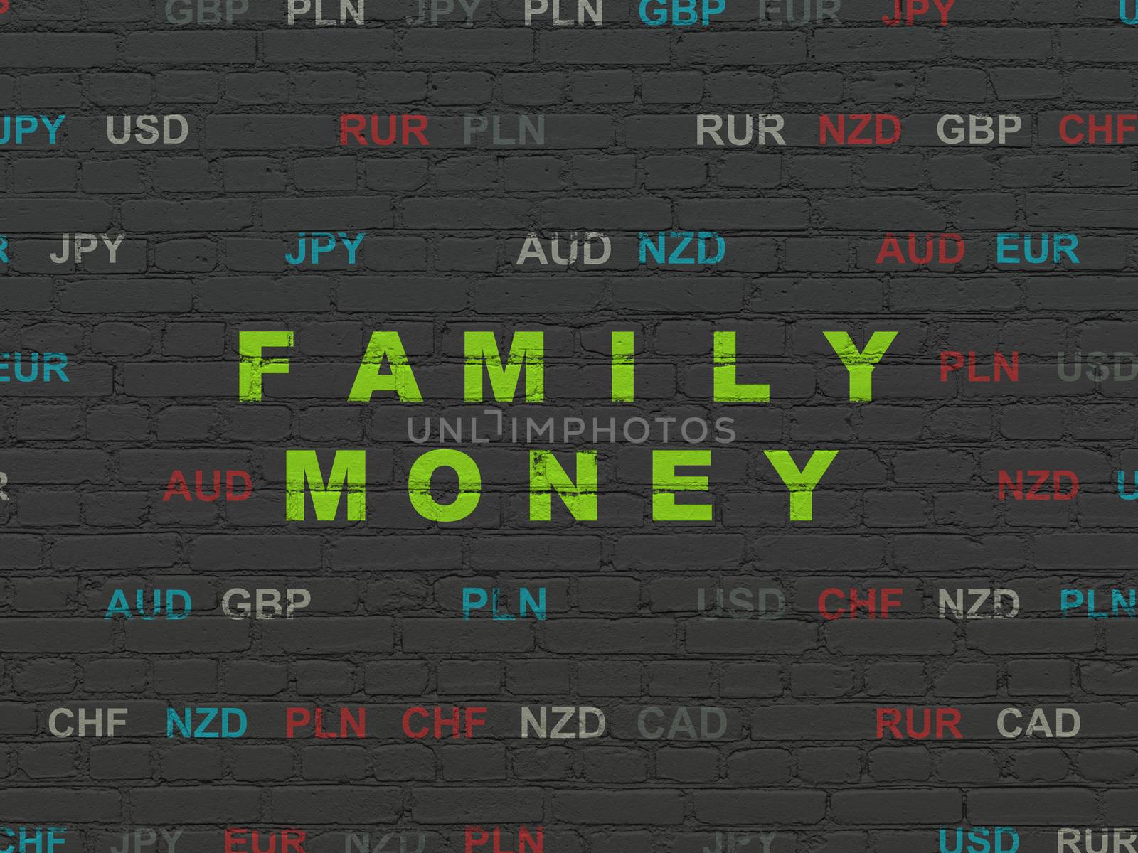 Money concept: Family Money on wall background by maxkabakov