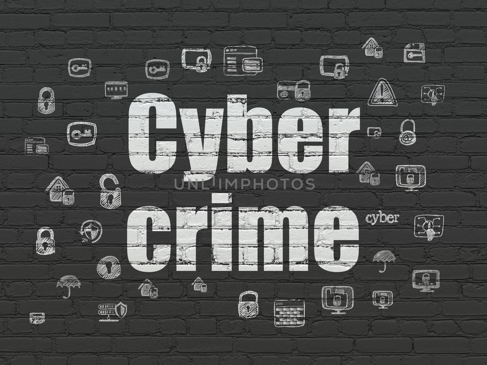 Security concept: Cyber Crime on wall background by maxkabakov