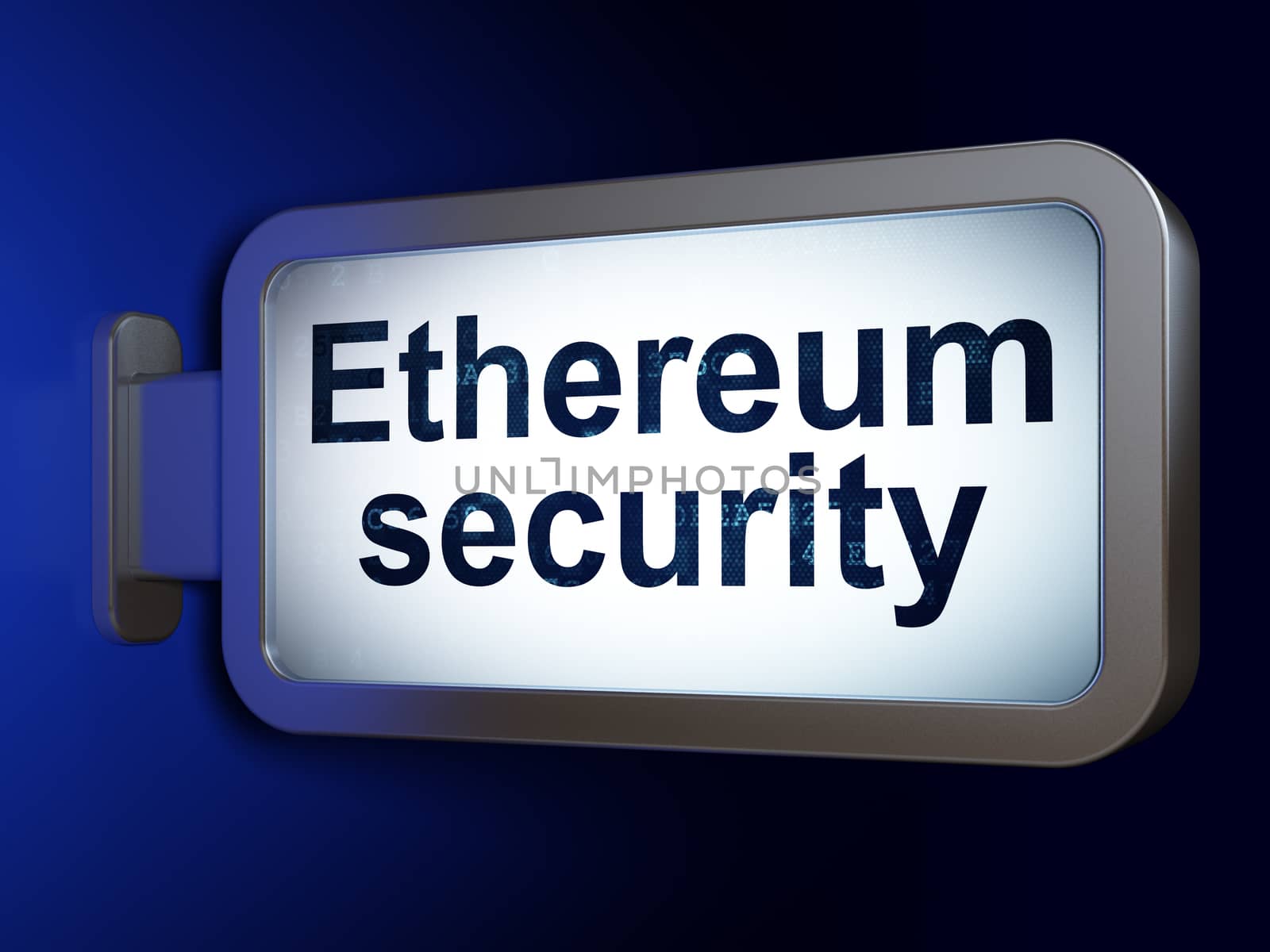 Blockchain concept: Ethereum Security on billboard background by maxkabakov