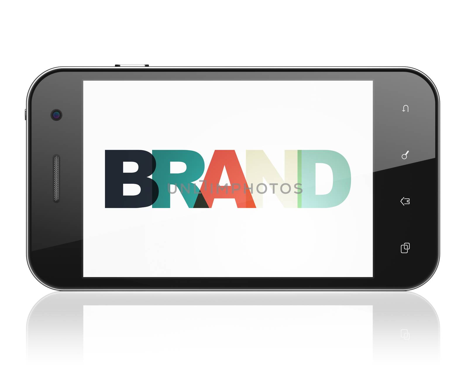 Advertising concept: Smartphone with Brand on  display by maxkabakov