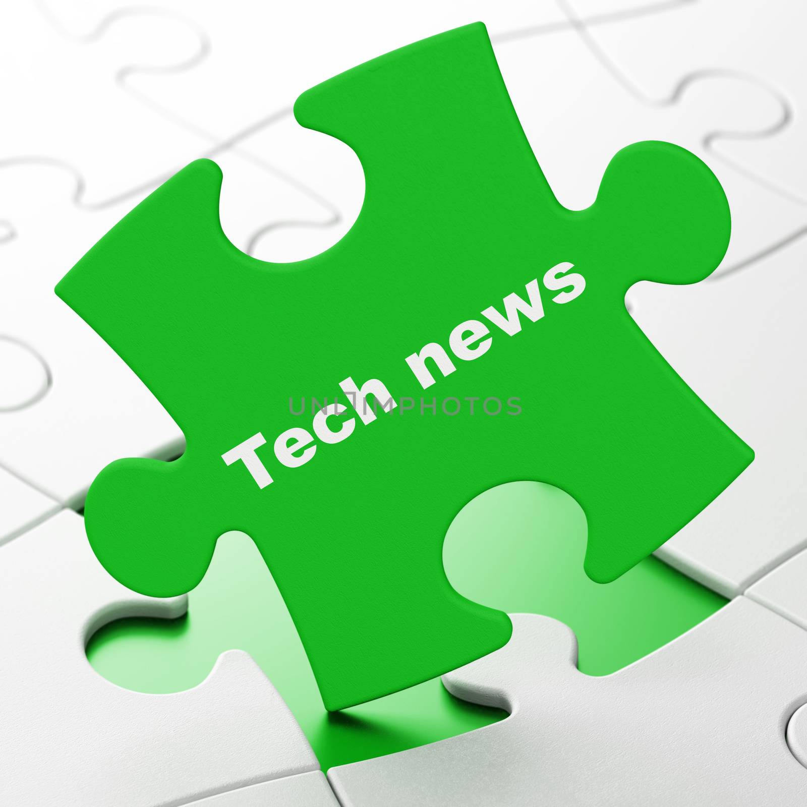 News concept: Tech News on puzzle background by maxkabakov