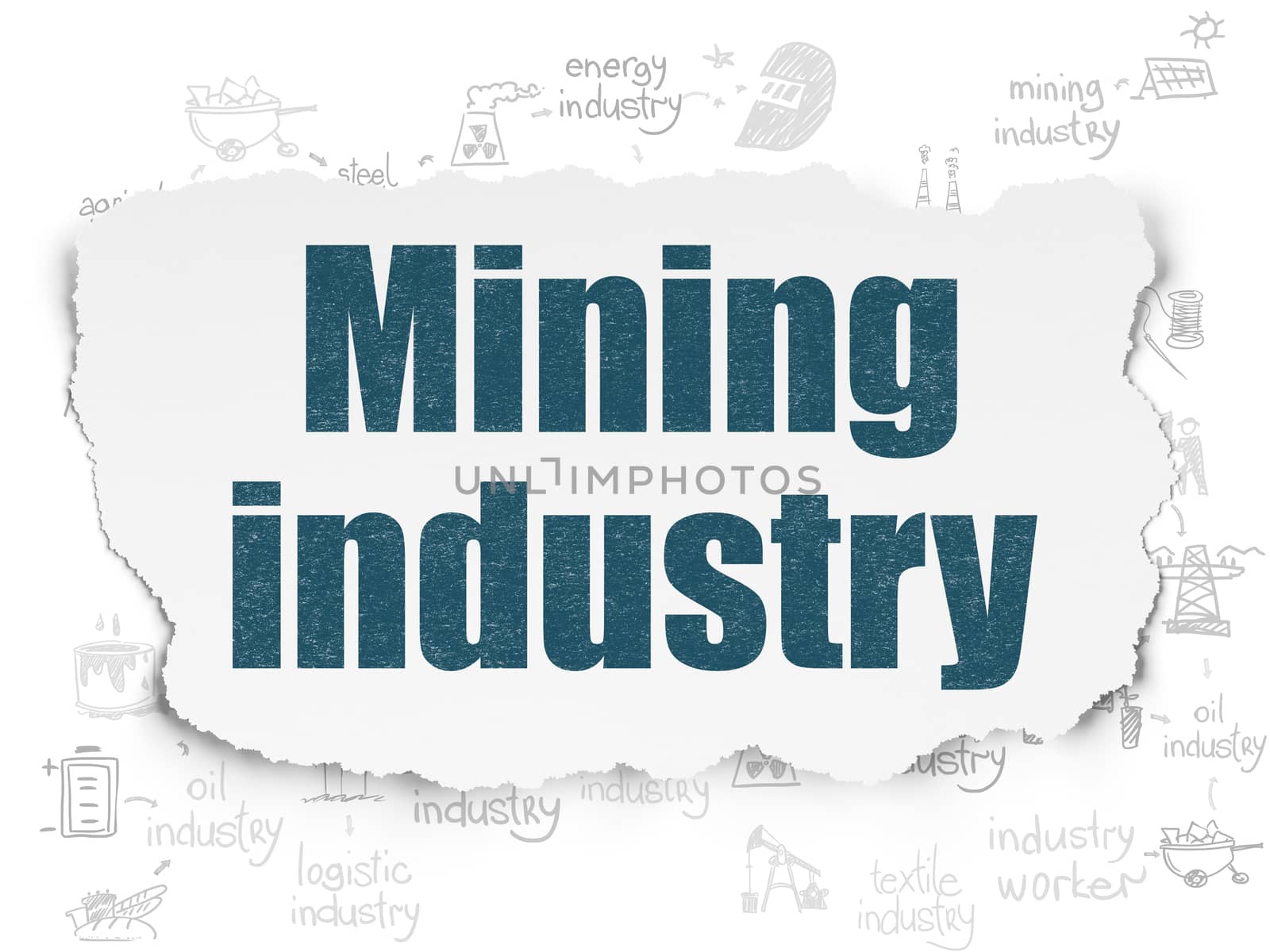 Manufacuring concept: Mining Industry on Torn Paper background by maxkabakov