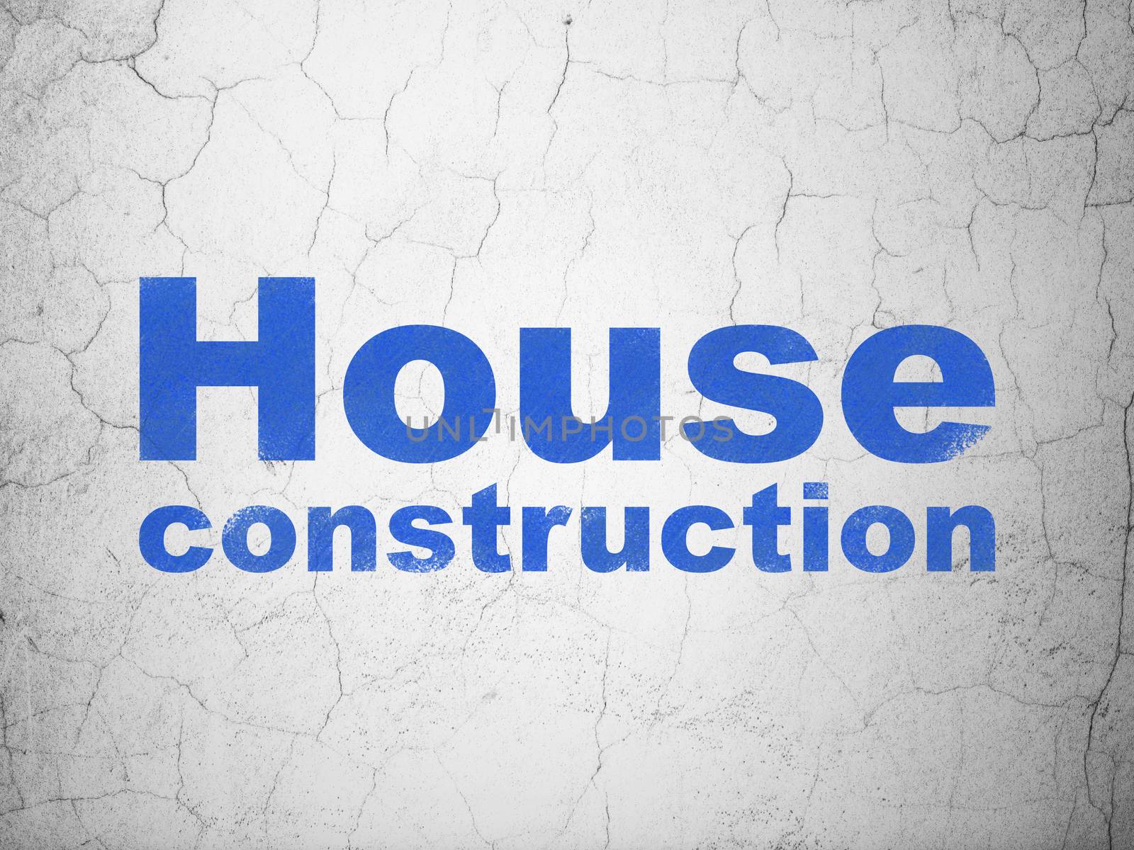 Constructing concept: House Construction on wall background by maxkabakov