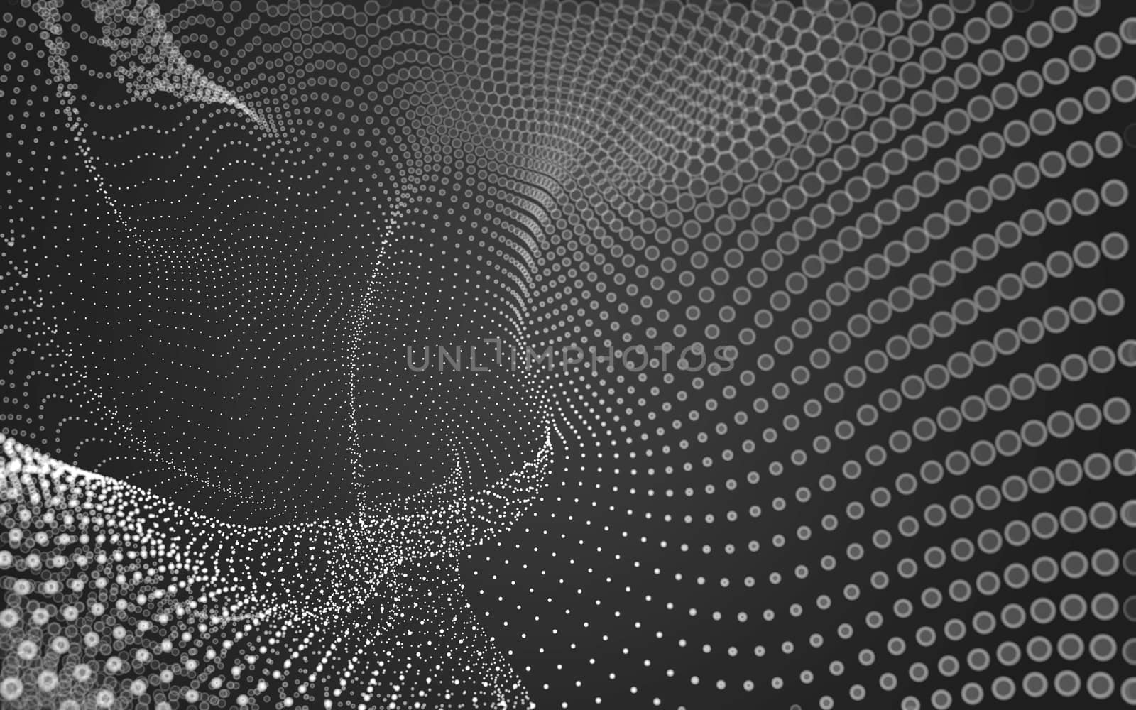 Abstract polygonal space low poly dark background with connecting dots and lines. Connection structure. 3d rendering