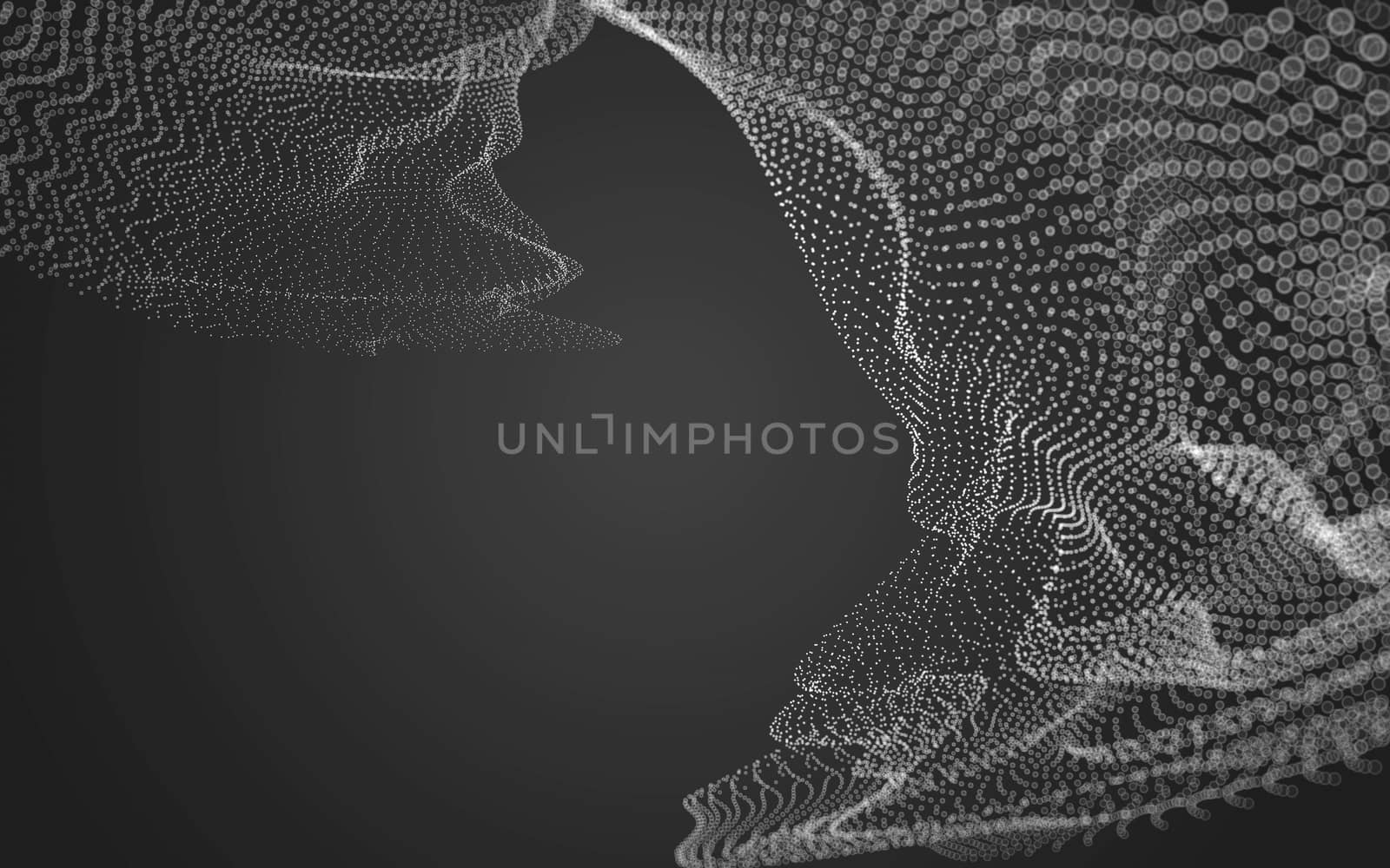 Abstract polygonal space low poly dark background with connecting dots and lines. Connection structure. 3d rendering