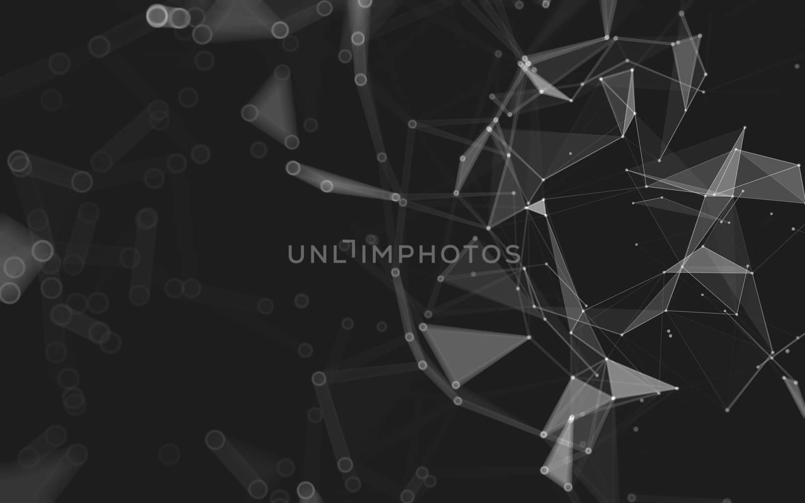 Abstract polygonal space low poly dark background, 3d rendering by teerawit