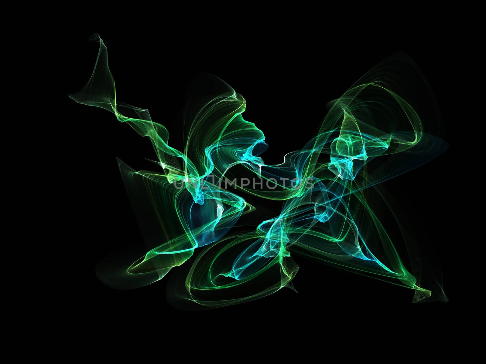 Dark abstract background with a glowing abstract waves by teerawit