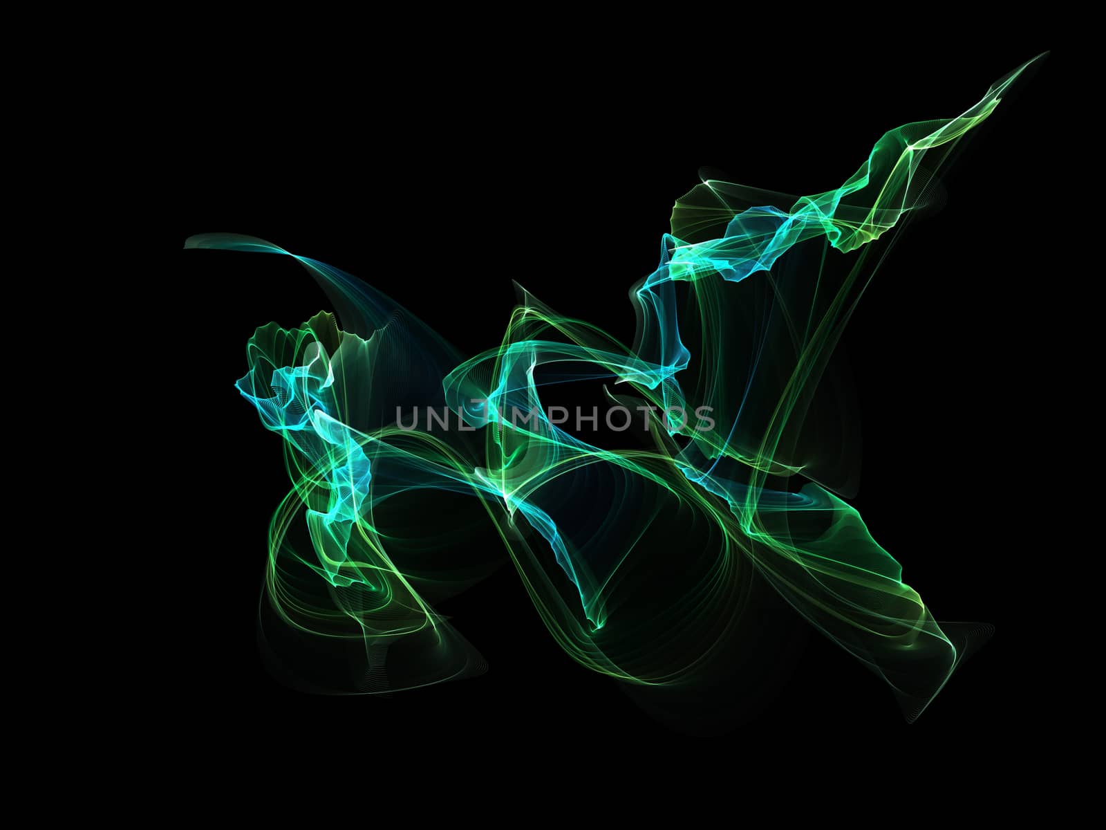 Dark abstract background with a glowing abstract waves, abstract background