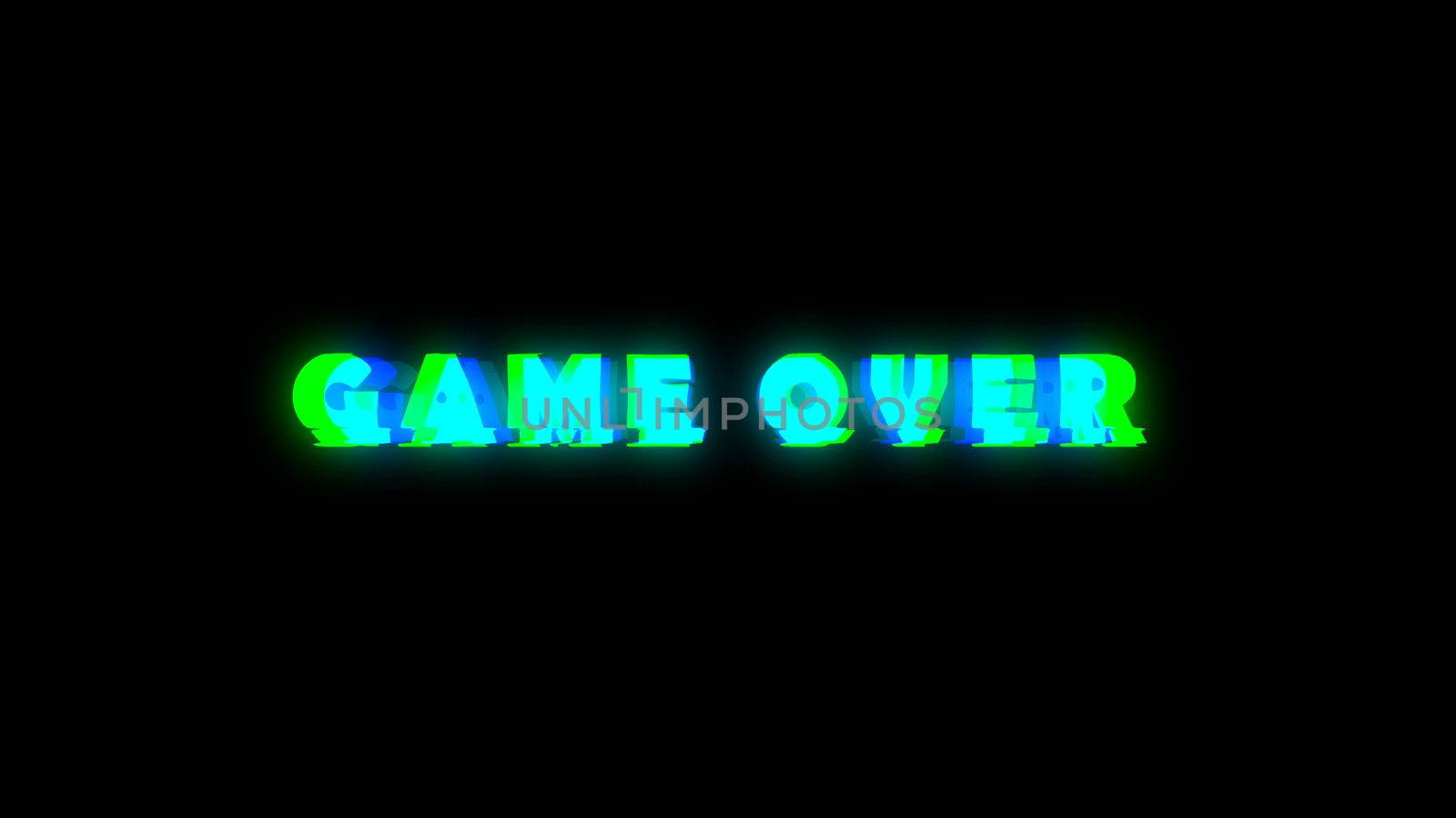 Game over text with bad signal. Glitch effect by nolimit046