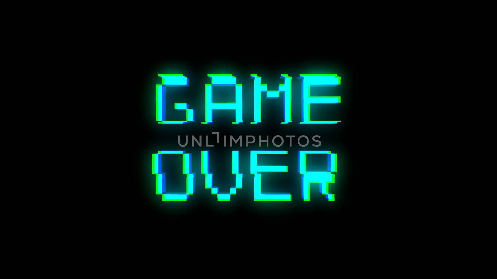 Game over text with bad signal. Glitch effect by nolimit046