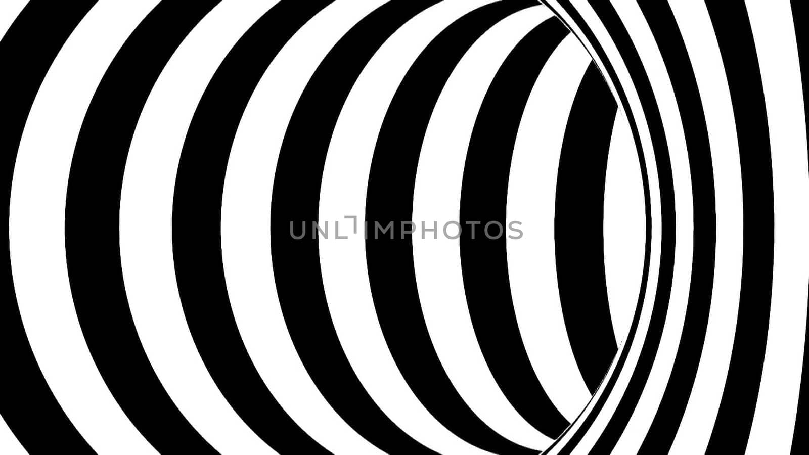 Black and white tunnel. 3d rendering. Digital illustration