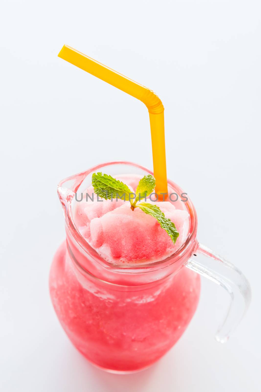 Strawberry smoothie healthy milkshake drink. On white background.