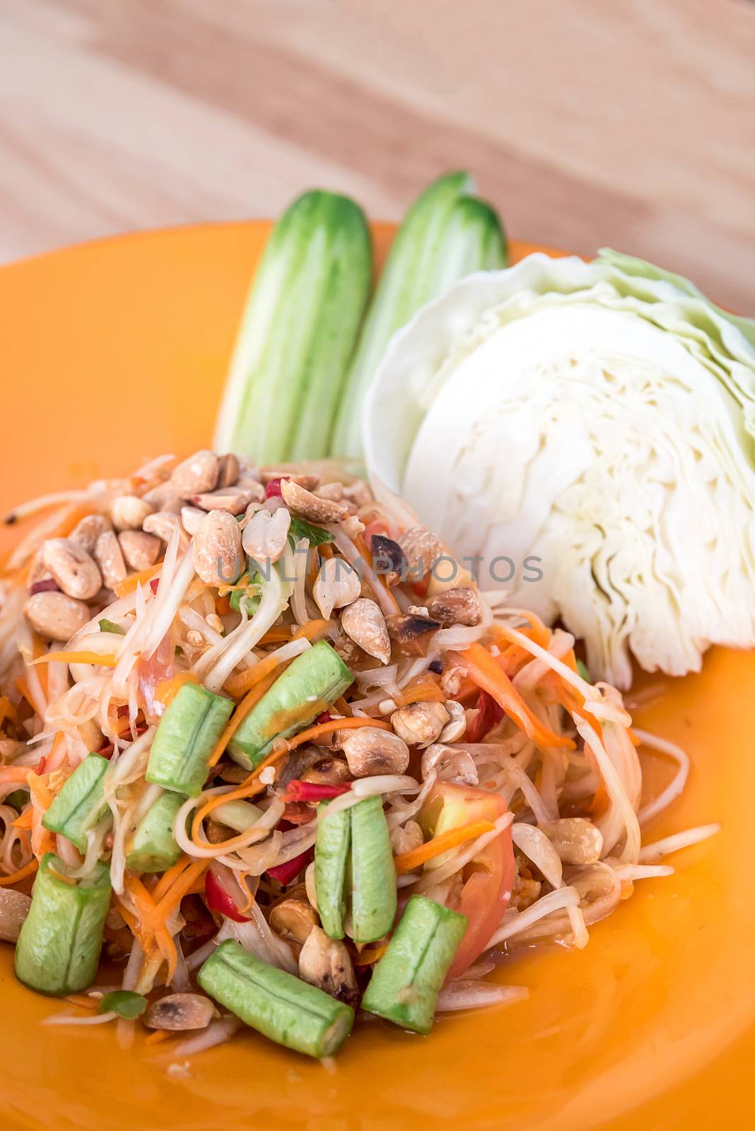 som tum Thai, papaya spicy salad Thailand food