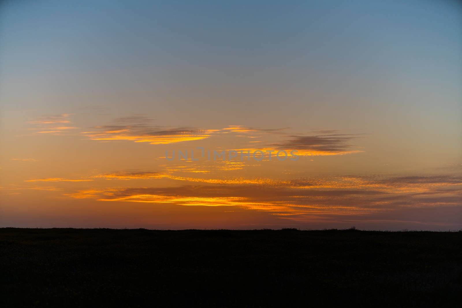 countryside, color sky at sunset in the desert
