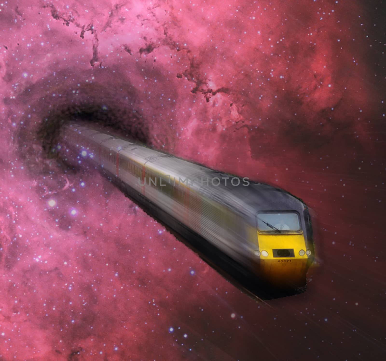 train and black hole in space Abstract background wallpaper