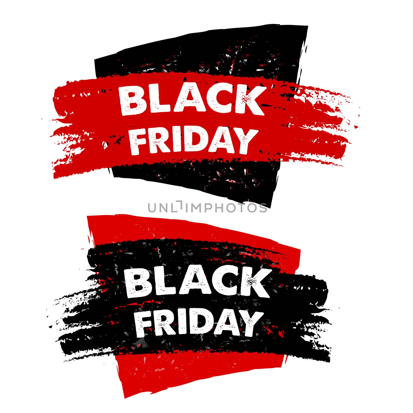 black friday, drawn banners by marinini