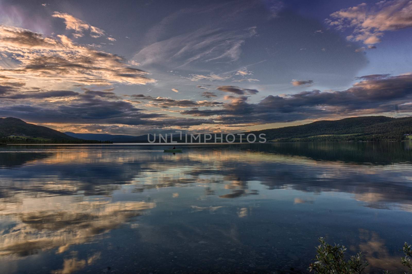 Romantic lake landscape in europe by javax