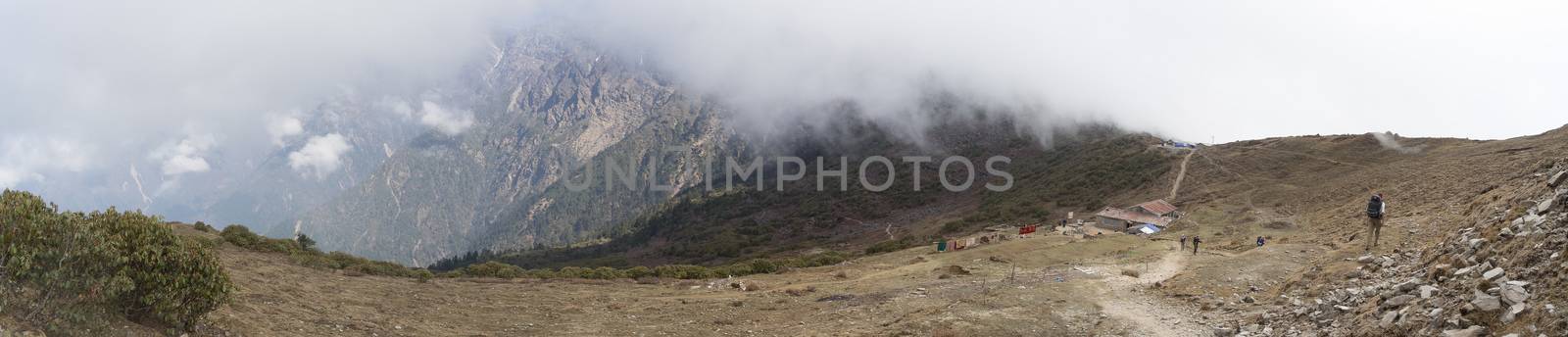 Nepal trek in nature reserve valley by javax