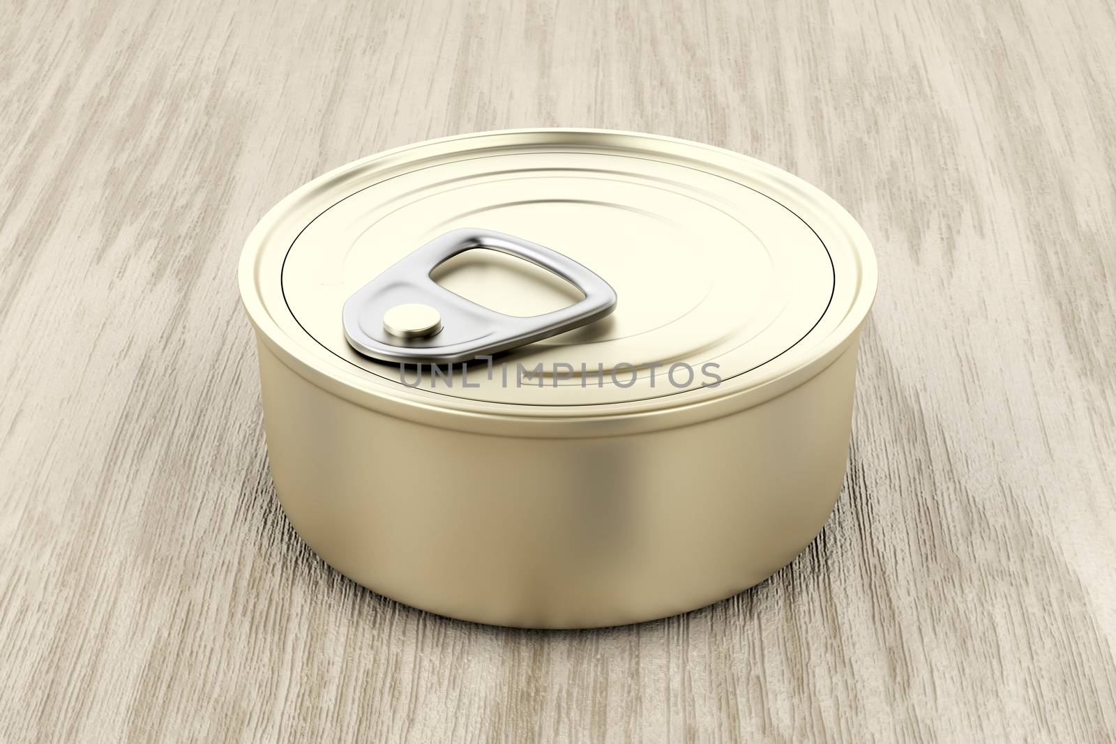 Pate can on wood background 