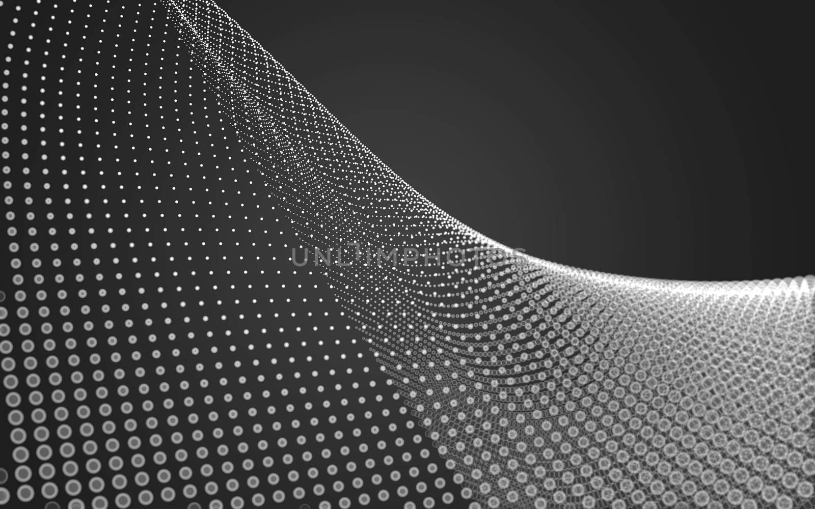 Abstract polygonal space low poly dark background with connecting dots and lines. Connection structure. 3d rendering