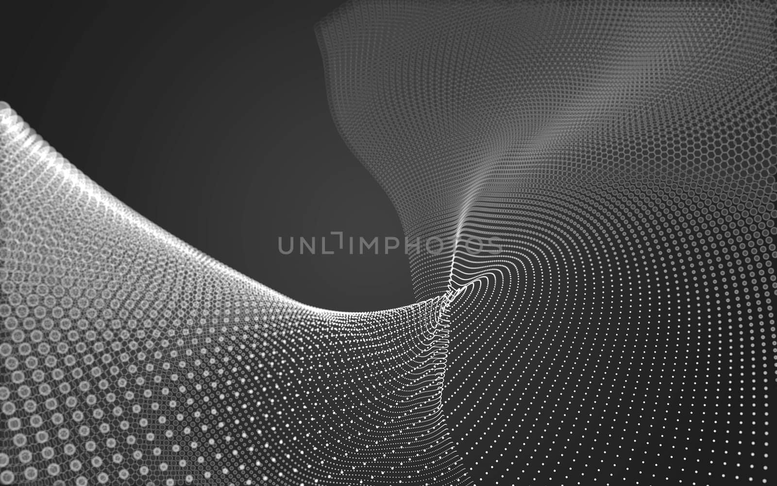 Abstract polygonal space low poly dark background with connecting dots and lines. Connection structure. 3d rendering