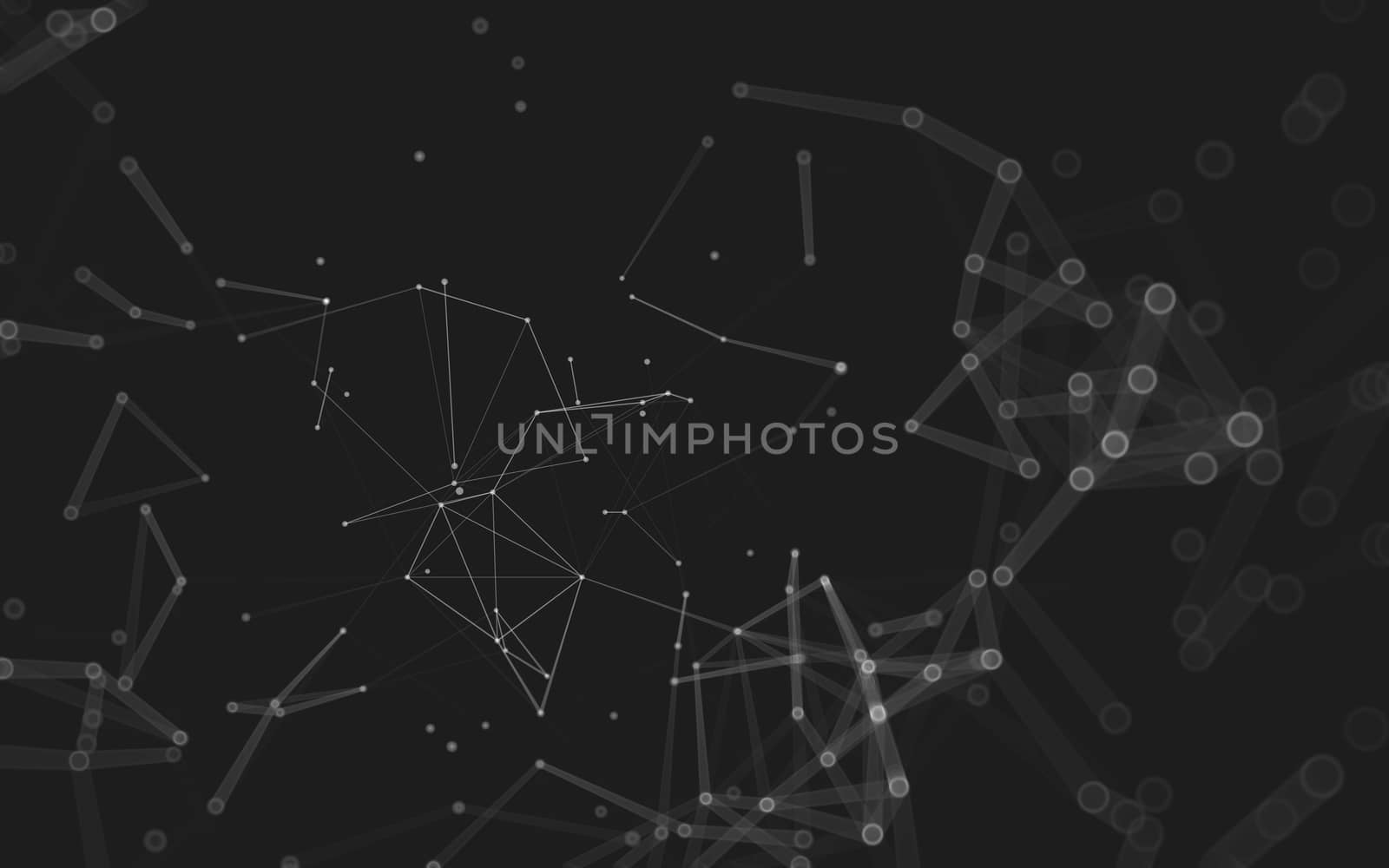 Abstract polygonal space low poly dark background with connecting dots and lines. Connection structure. 3d rendering