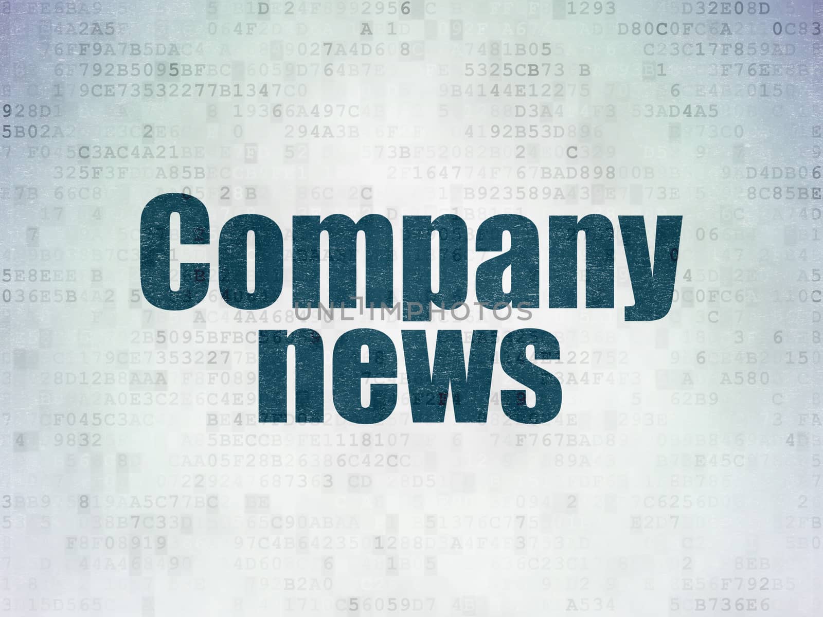 News concept: Painted blue word Company News on Digital Data Paper background