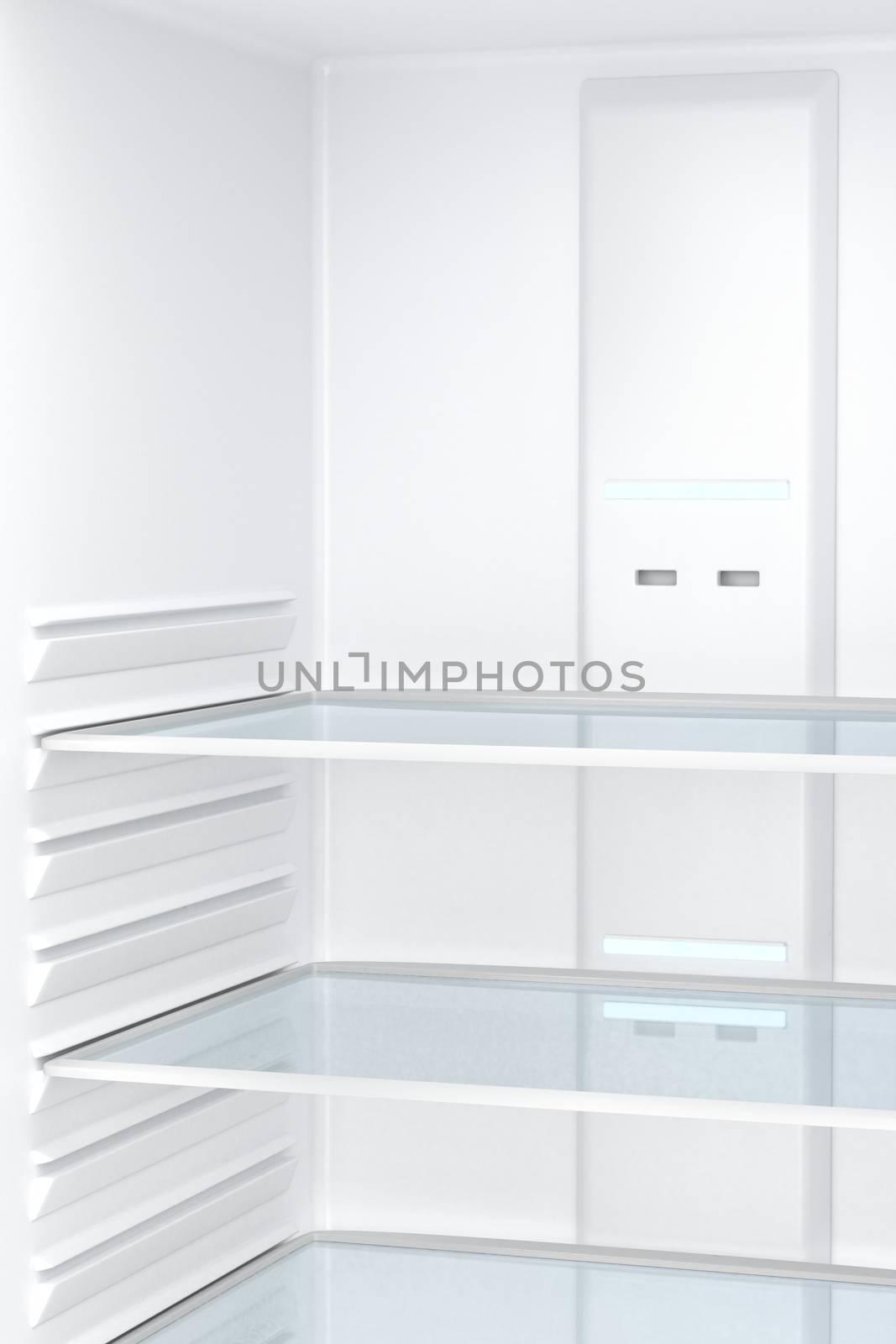 Inside view of an empty fridge