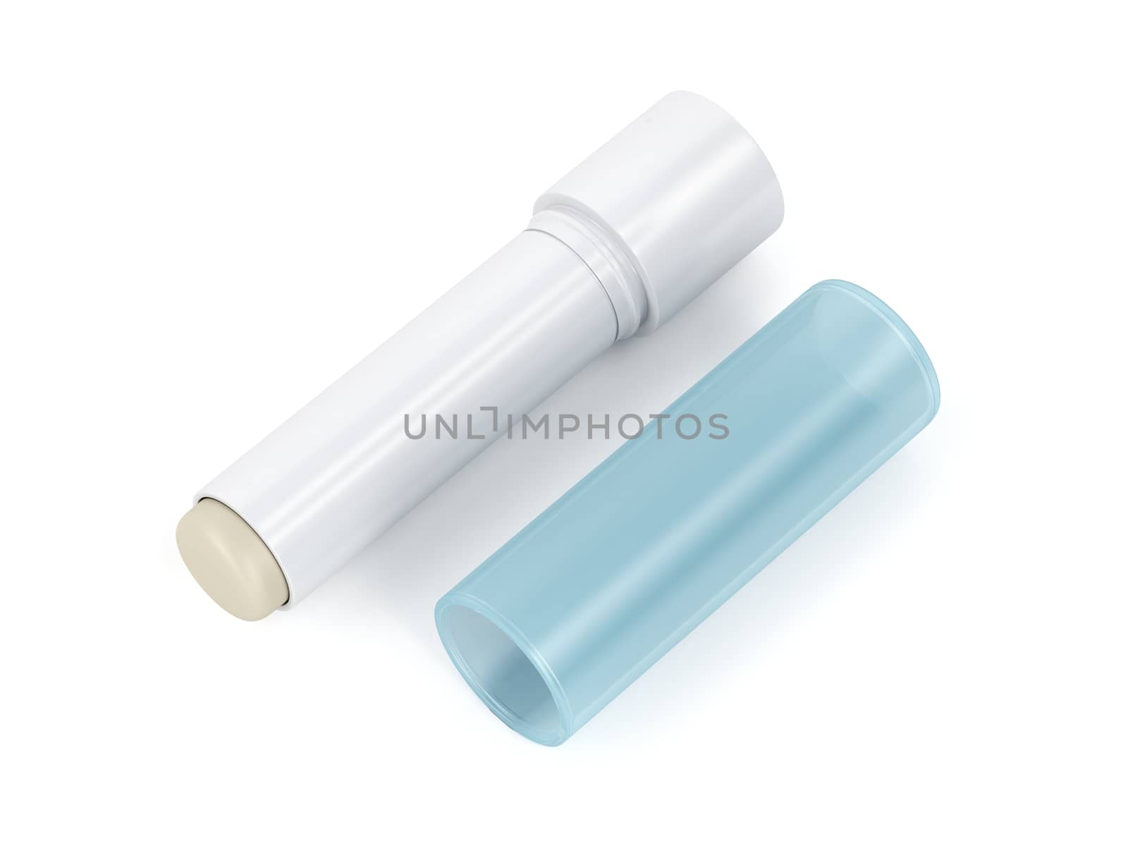Lip balm on white background 