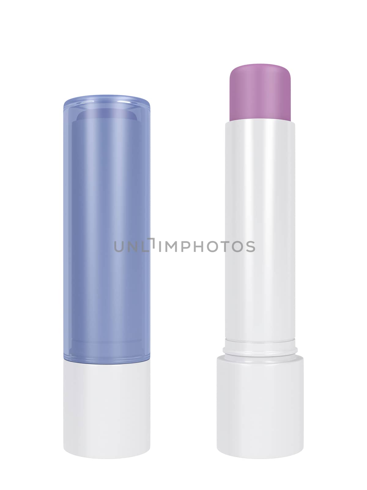 Lip balm sticks, isolated on white background 