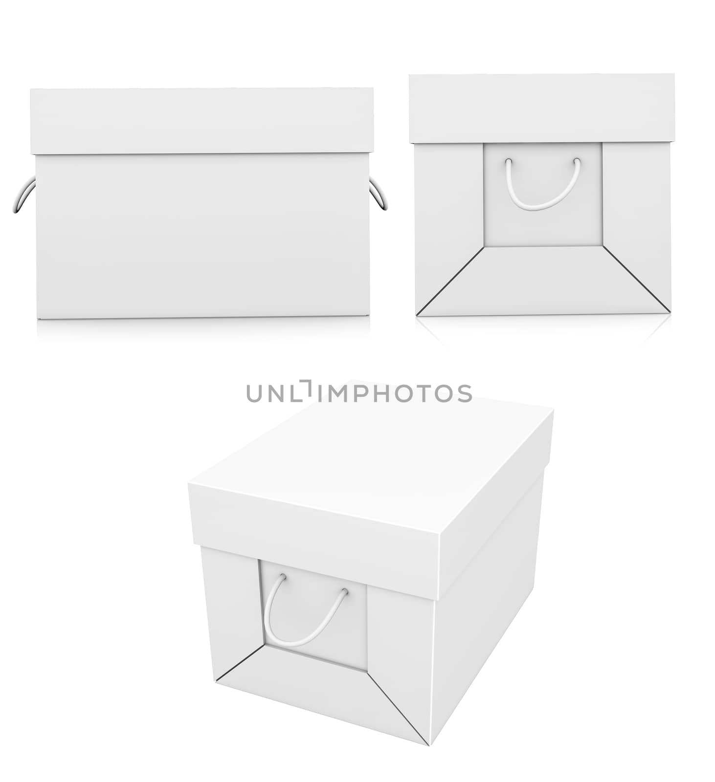 Set of cardboard boxes, isolated on white background. 3d illustration