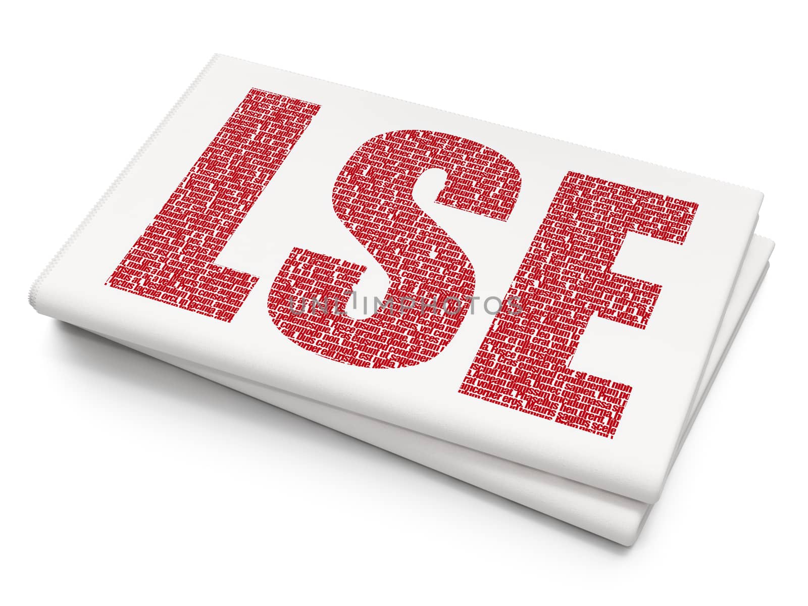 Stock market indexes concept: LSE on Blank Newspaper background by maxkabakov