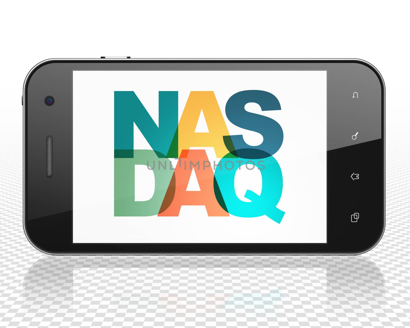 Stock market indexes concept: Smartphone with NASDAQ on  display by maxkabakov