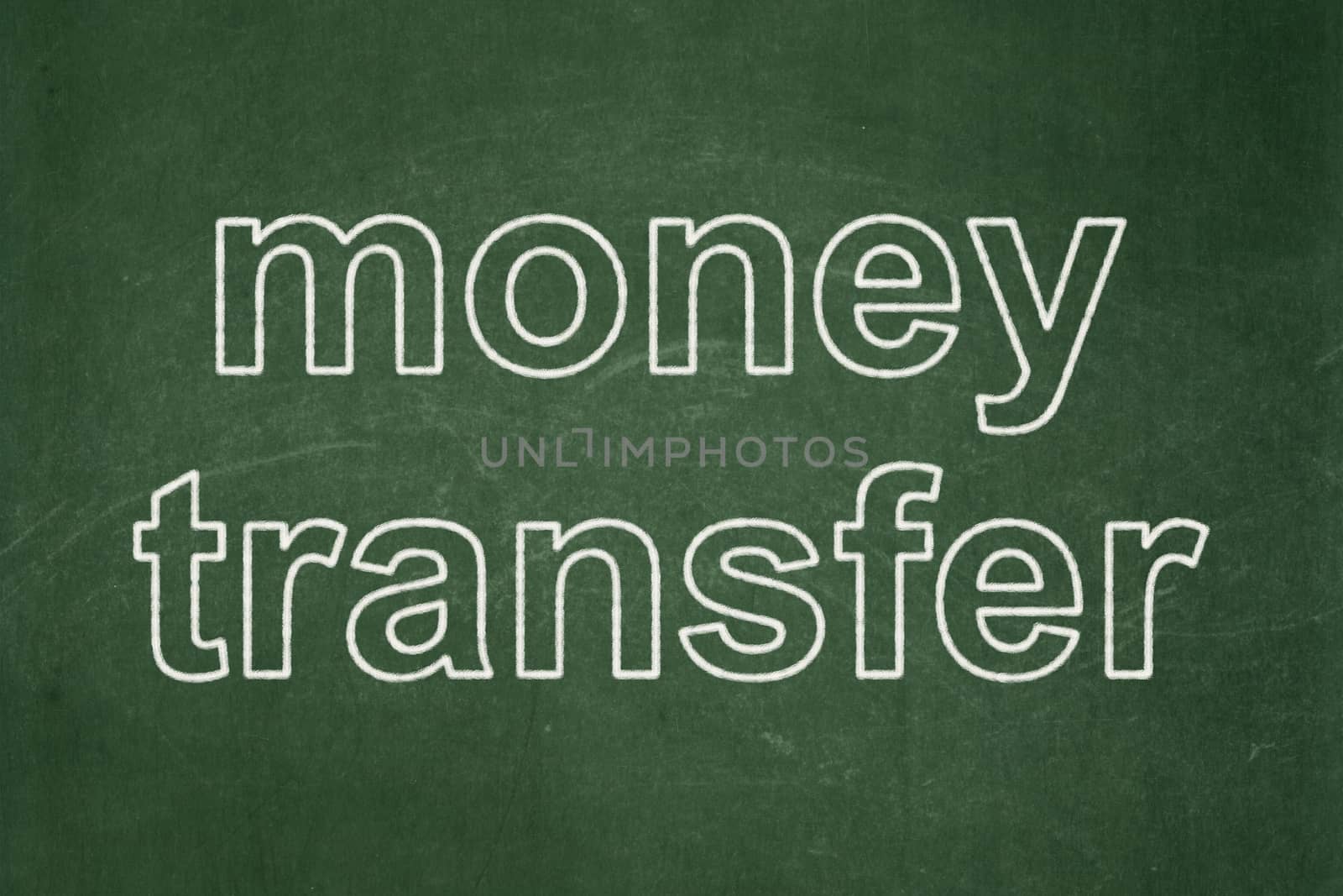 Money concept: Money Transfer on chalkboard background by maxkabakov