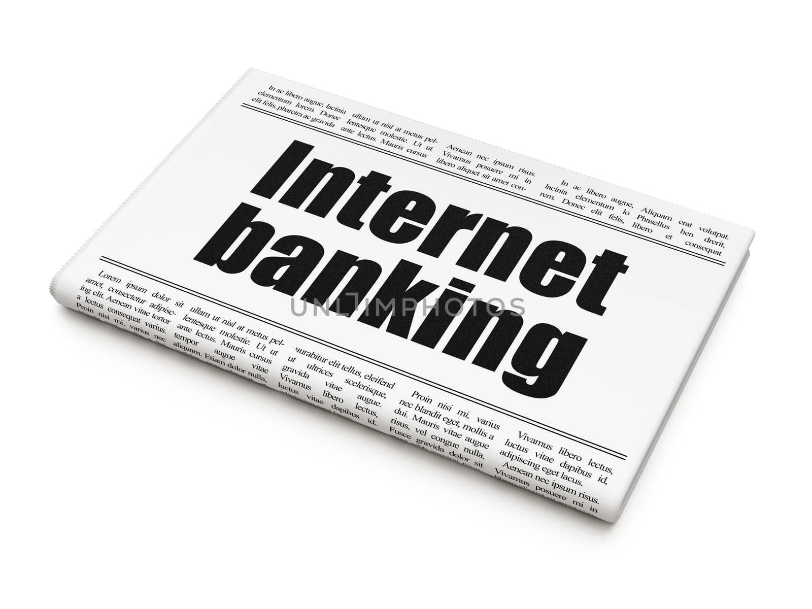 Money concept: newspaper headline Internet Banking by maxkabakov