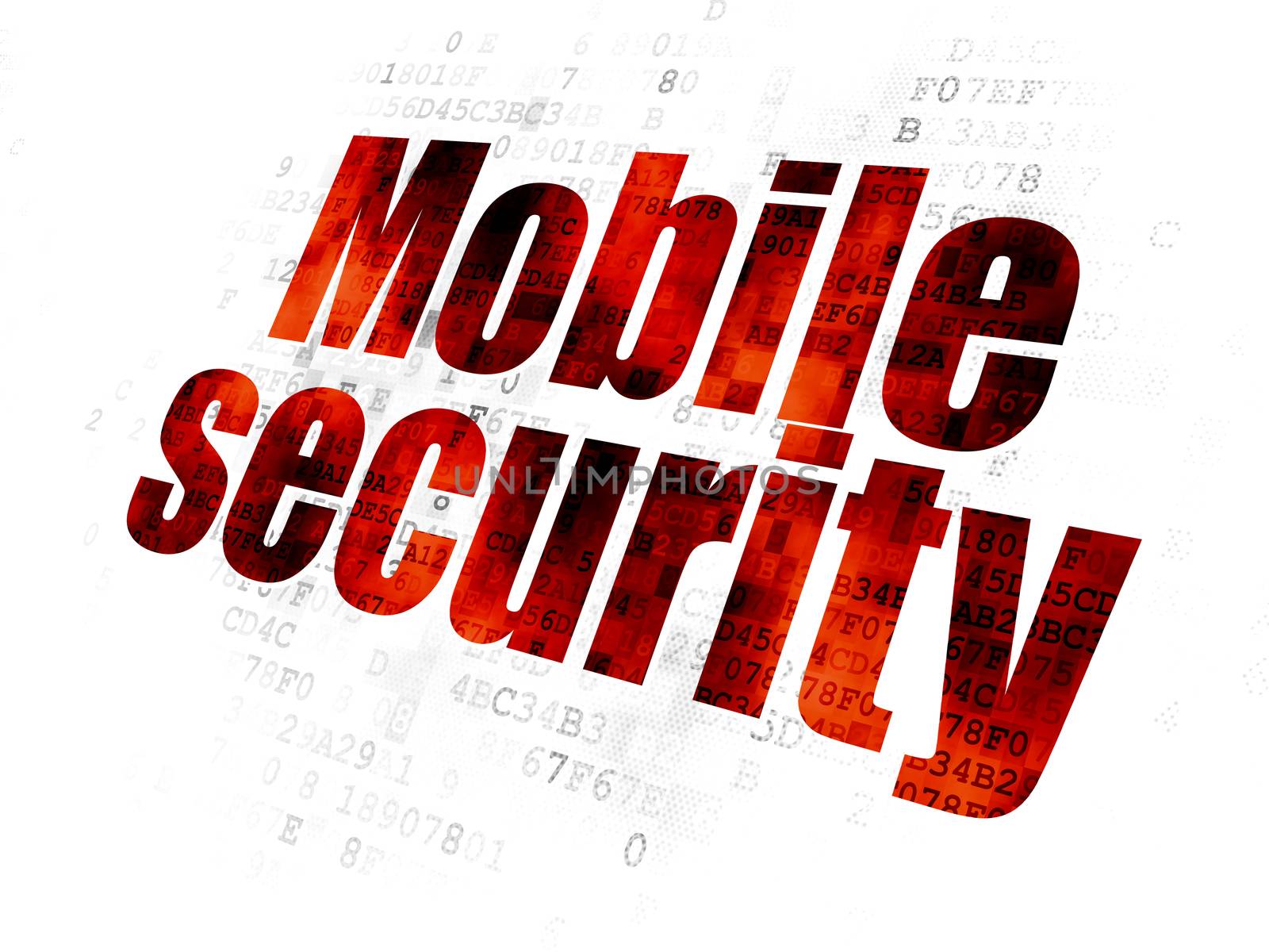 Protection concept: Mobile Security on Digital background by maxkabakov