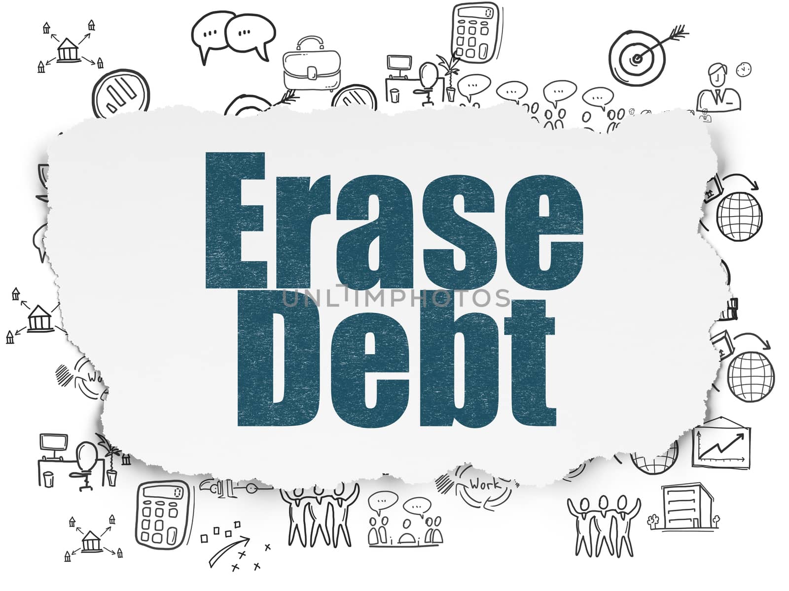 Business concept: Erase Debt on Torn Paper background by maxkabakov