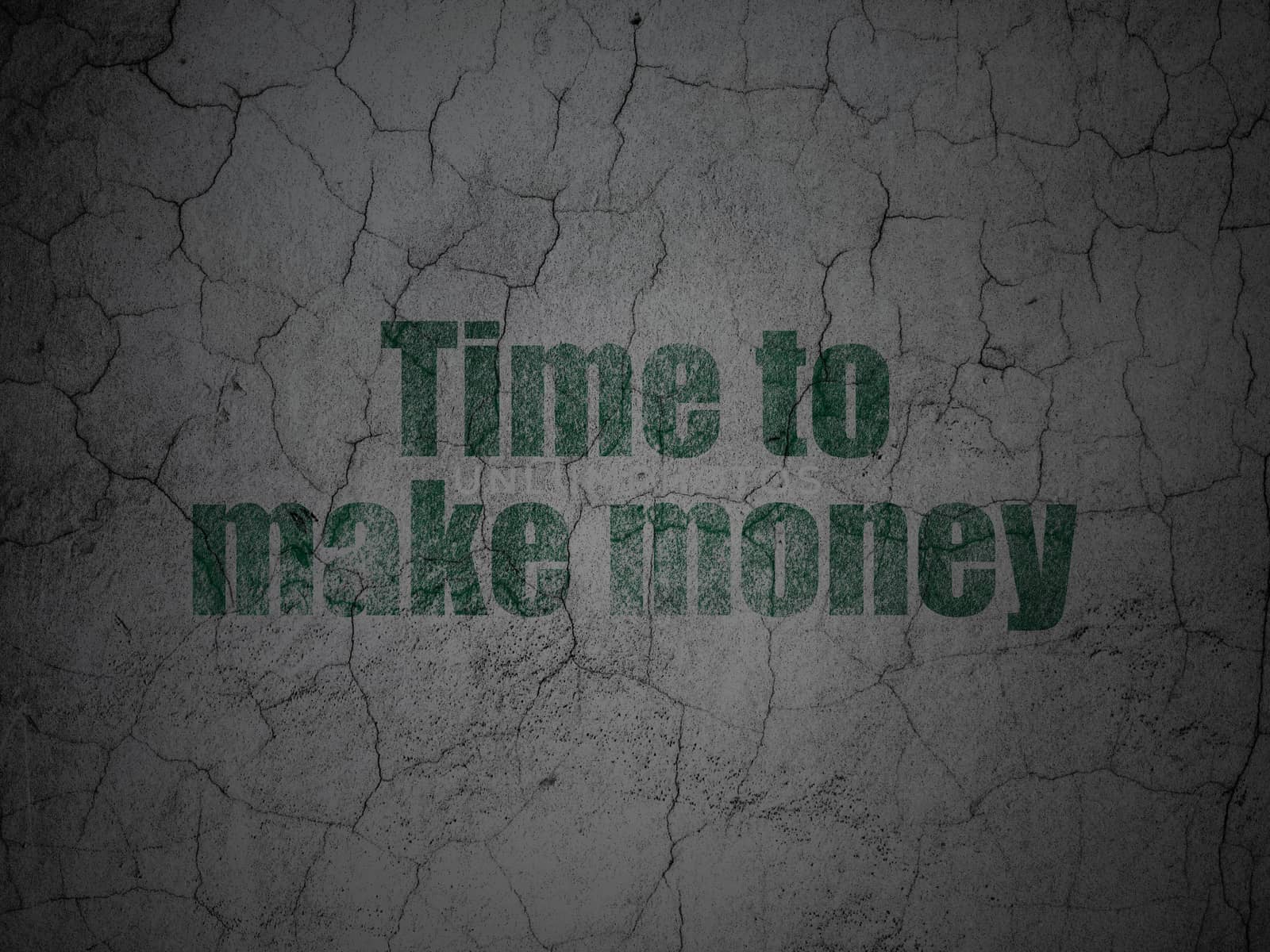 Business concept: Time to Make money on grunge wall background by maxkabakov