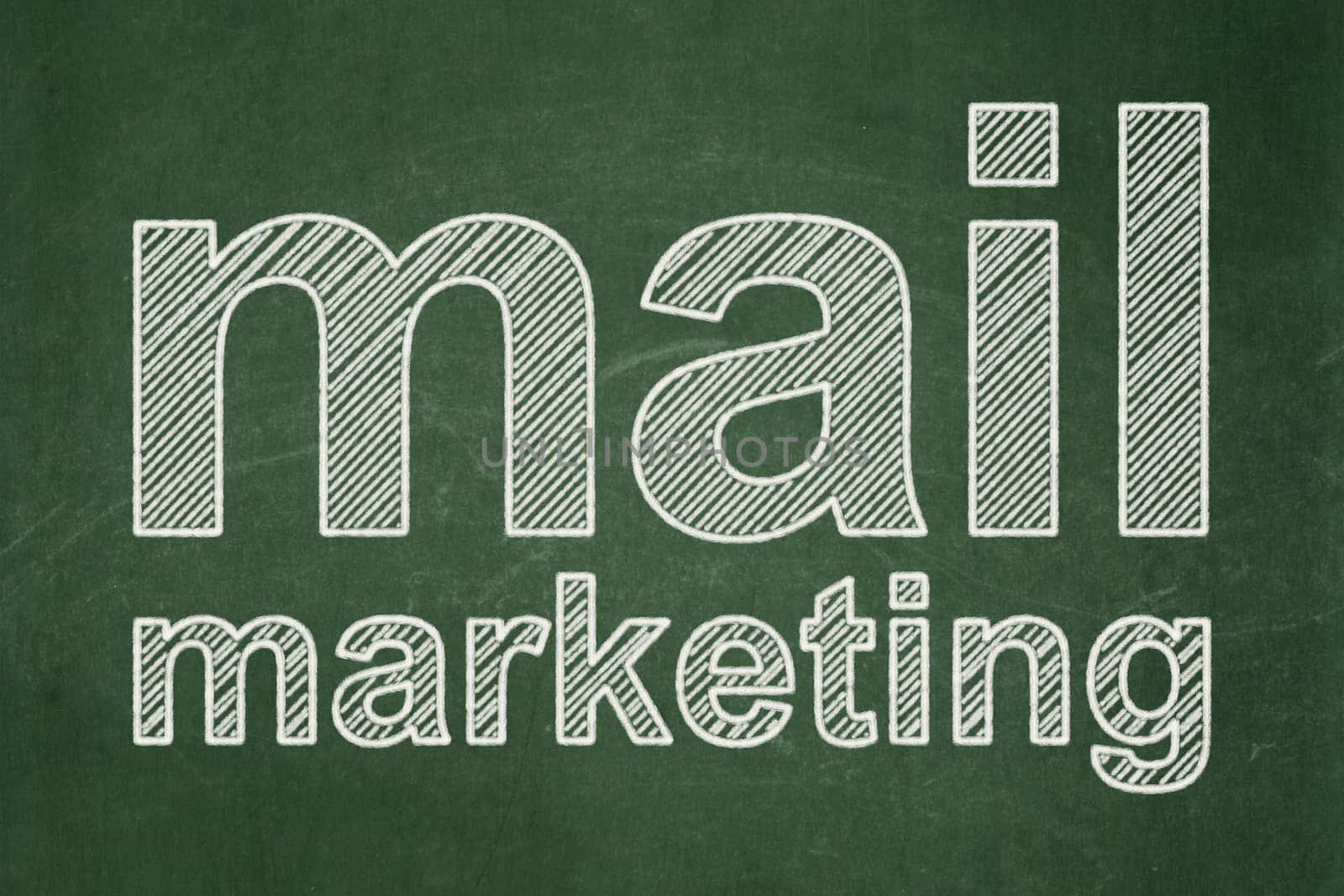 Marketing concept: text Mail Marketing on Green chalkboard background