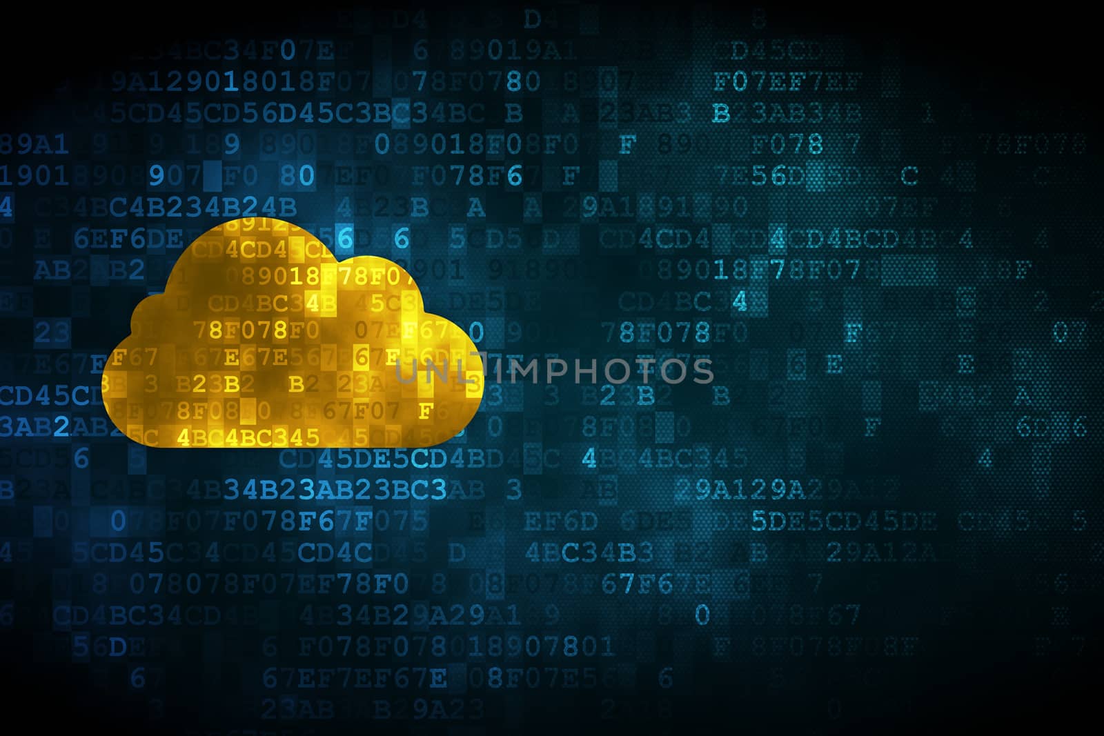 Cloud computing concept: Cloud on digital background by maxkabakov