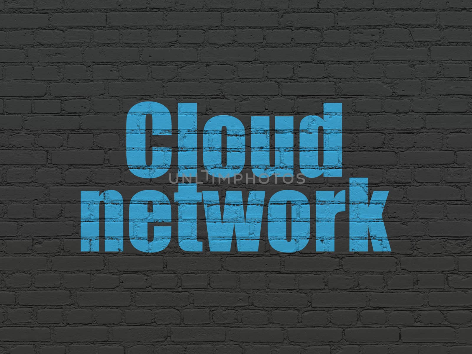 Cloud technology concept: Cloud Network on wall background by maxkabakov